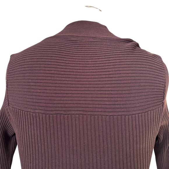 Cache Brown Gold Ribbed Tube Top Shirt Womens Sz Large Y2K V Neck 3/4 Sleeve - Picture 13 of 16